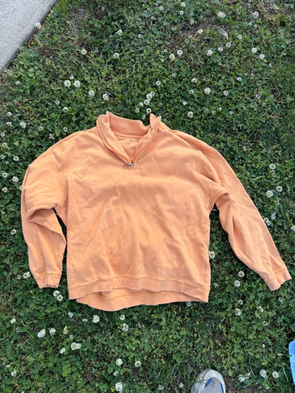 Alan Flusser Peach Half-Zip Turtleneck Sweatshirt